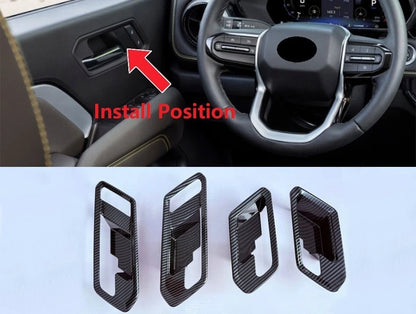 Carbon Fiber Look Inner Door Handle Bowl Cover Trim for Chevrolet Colorado (2023-2025)