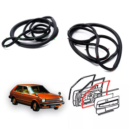 Front Door Weatherstrip Seal x2 for Toyota Starlet 4-Door KP60 KP61 KP62 1978-1984