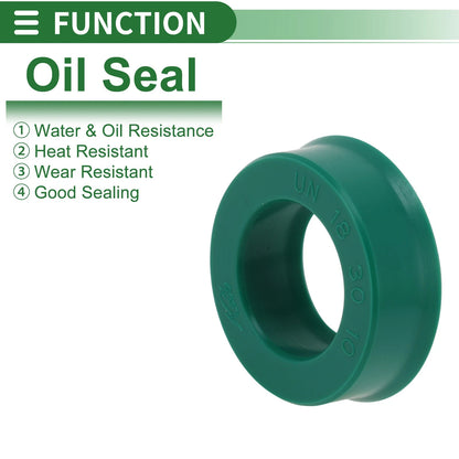 Oil Seal Seal Ring Rotary Shaft Seal TPU 18x30x10mm High Pressure Green 5 Pcs