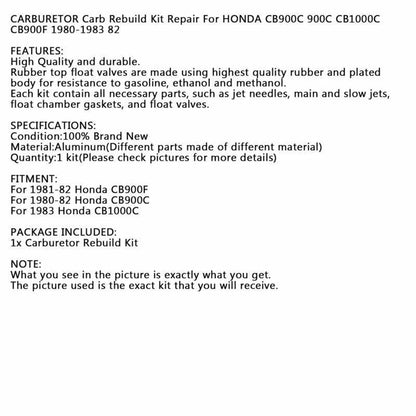 Carburetor Repair Kit for Honda CB900C, CB1000C, CB900F (1980-1983)
