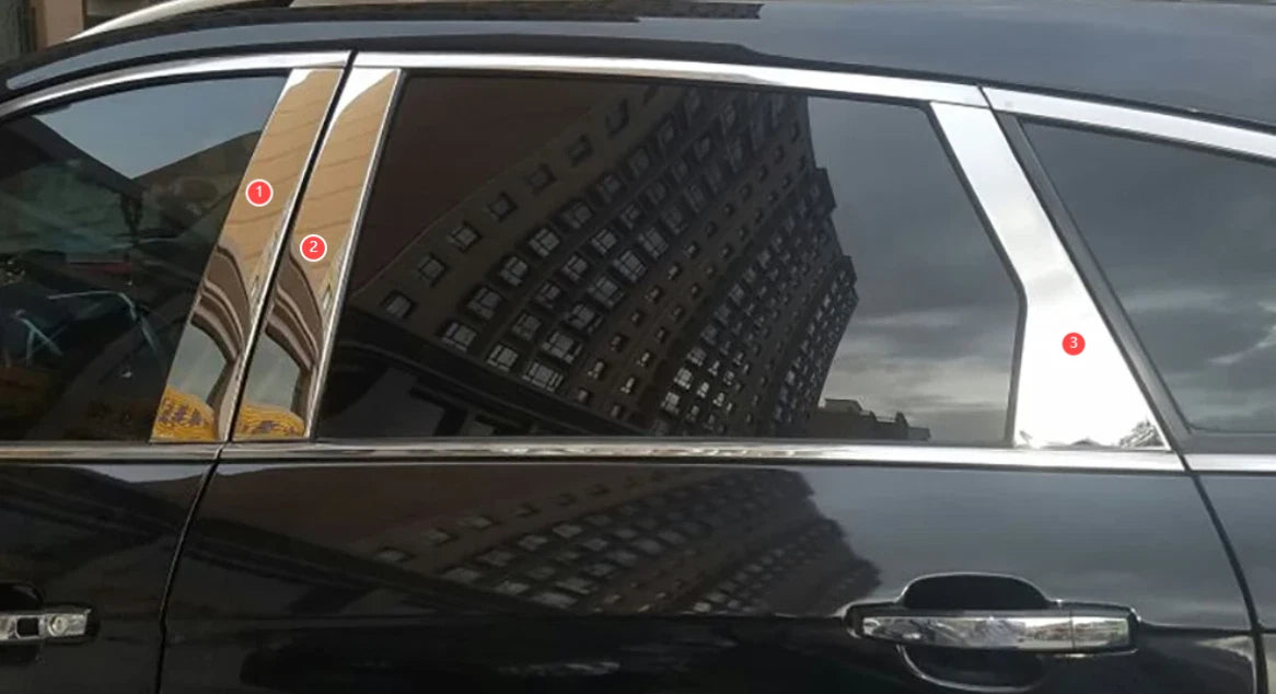 Stainless Steel Center Pillar Post Molding Covers for Cadillac SRX (2010-2016)