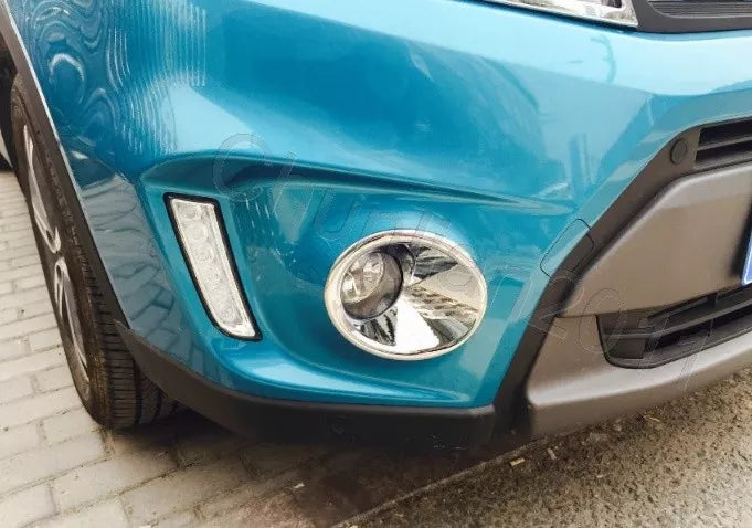 Chrome Front Fog Light Lamp Cover Trim for Suzuki VITARA (2018-2023) 2 x pcs