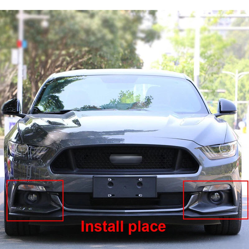 Real Carbon Fiber Front Bumper Fog Lights  Cover Trim For Ford Mustang 2015-17