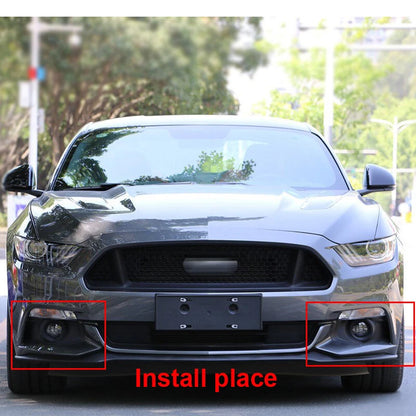 Real Carbon Fiber Front Bumper Fog Lights  Cover Trim For Ford Mustang 2015-17