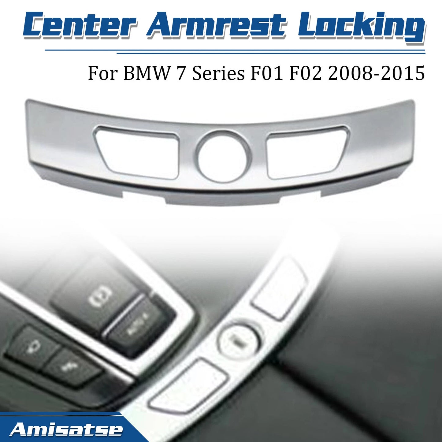 Chrome Center Console Armrest Locking Kit for BMW 7 Series (2009-2015)