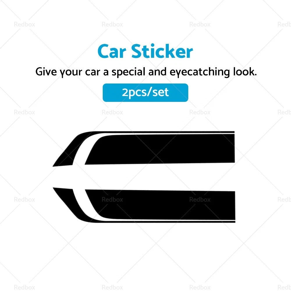 Wide Black Racing Car Hood Stripe Decals for Universal Fit