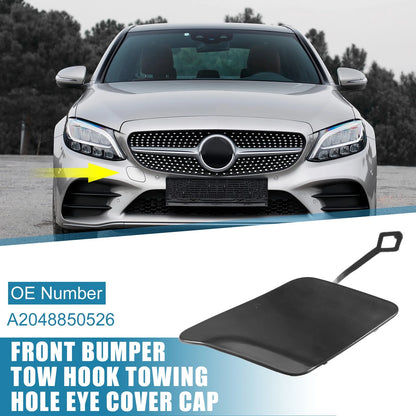 Front Bumper Tow Hook Cover for Mercedes-Benz C250 (2012-2014) Black