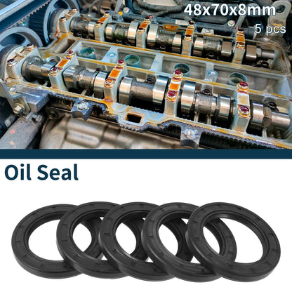 Oil Seal Rotary Shaft Seal NBR Rubber 48x70x8mm Black 5 x
