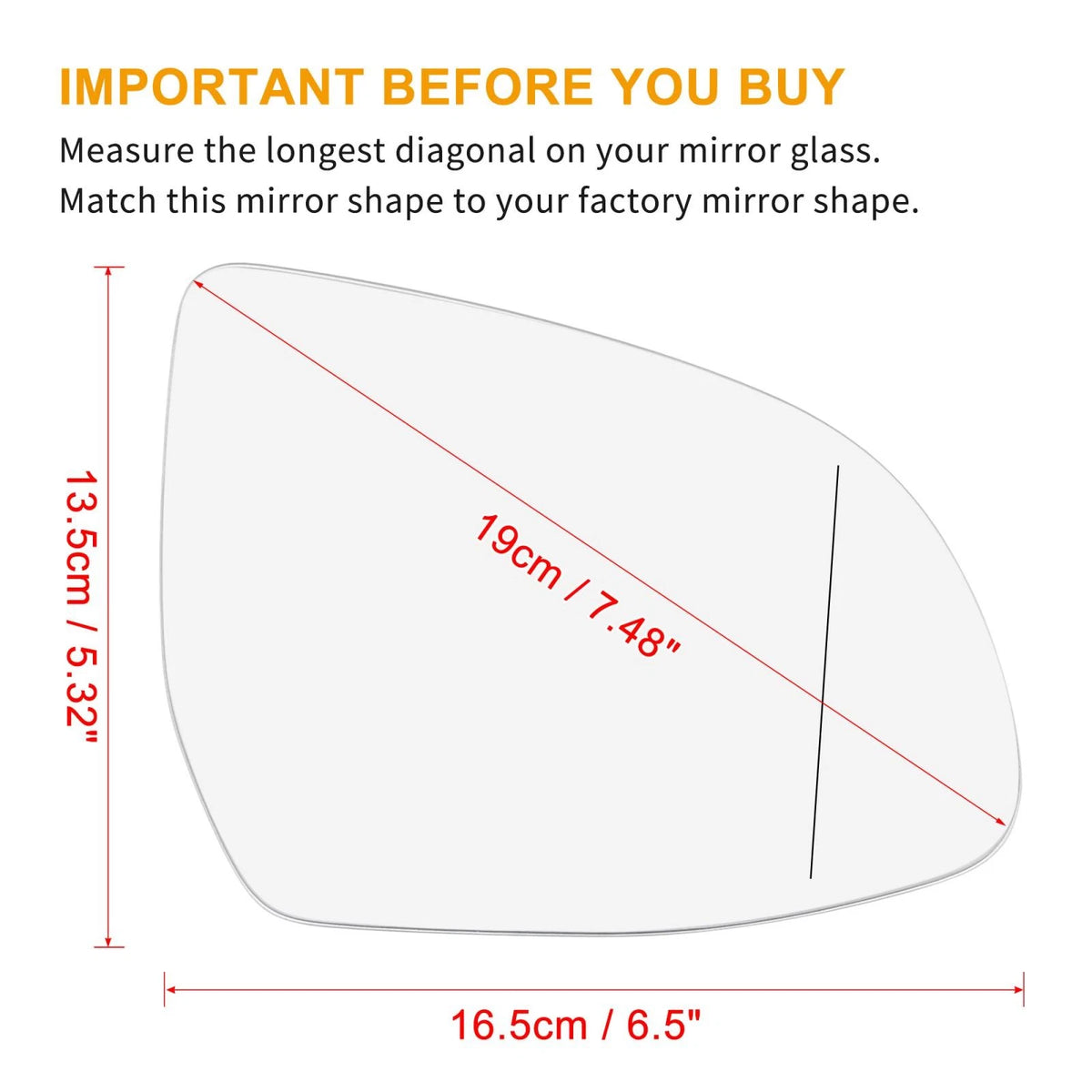 Right Rearview Mirror Glass Heated with Backing Plate for BMW X5