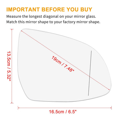 Right Rearview Mirror Glass Heated with Backing Plate for BMW X5