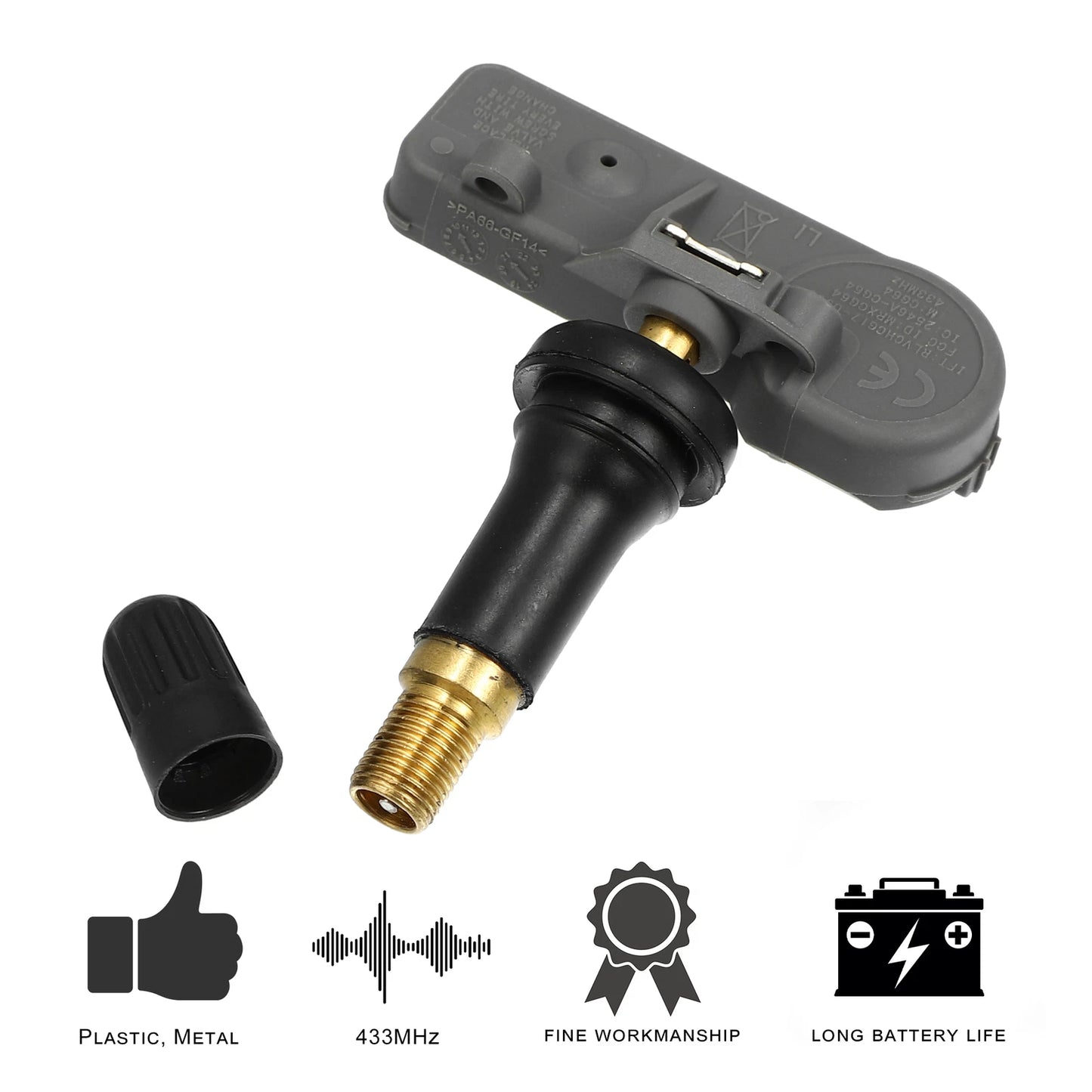 4 Pcs Tire Pressure Monitoring System Sensor 433MHz for Chrysler