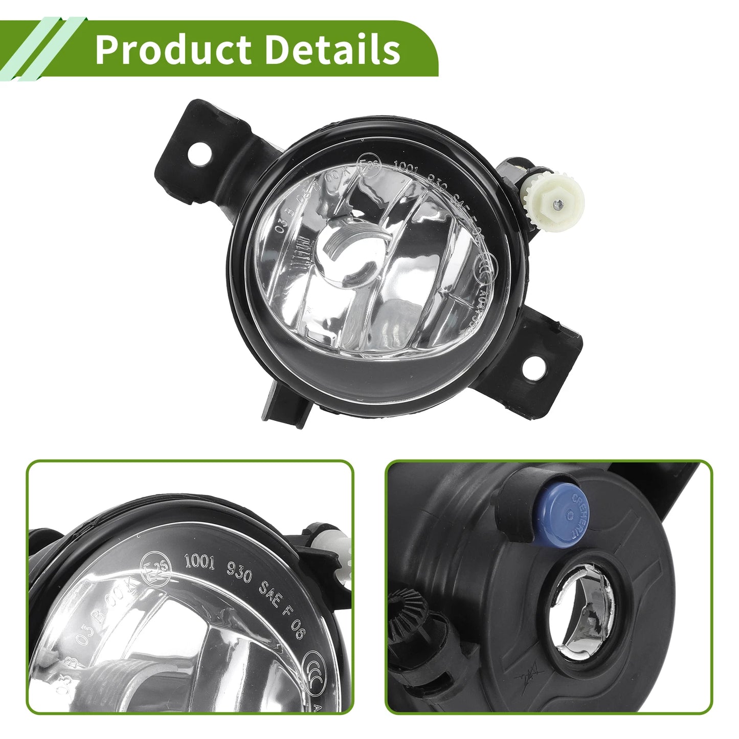 Right Fog Light Grill for BMW X5 2011-2013 (1 x Clear, Black)