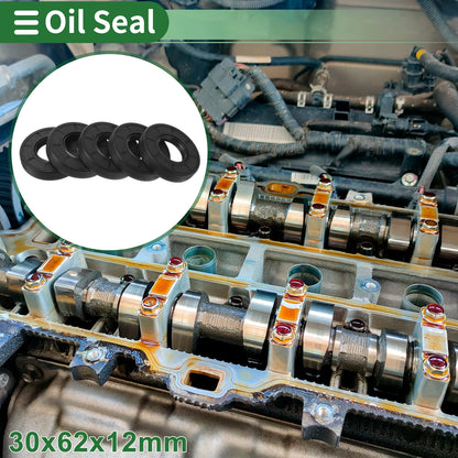 Oil Seal TG4 Lip Seal Rotary Shaft NBR Rubber 30x62x12mm Black 5 Pcs