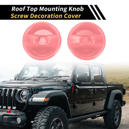 Roof Top Mounting Knob Screw Cover  Pink for Jeep Wrangler JK (2007-2017)