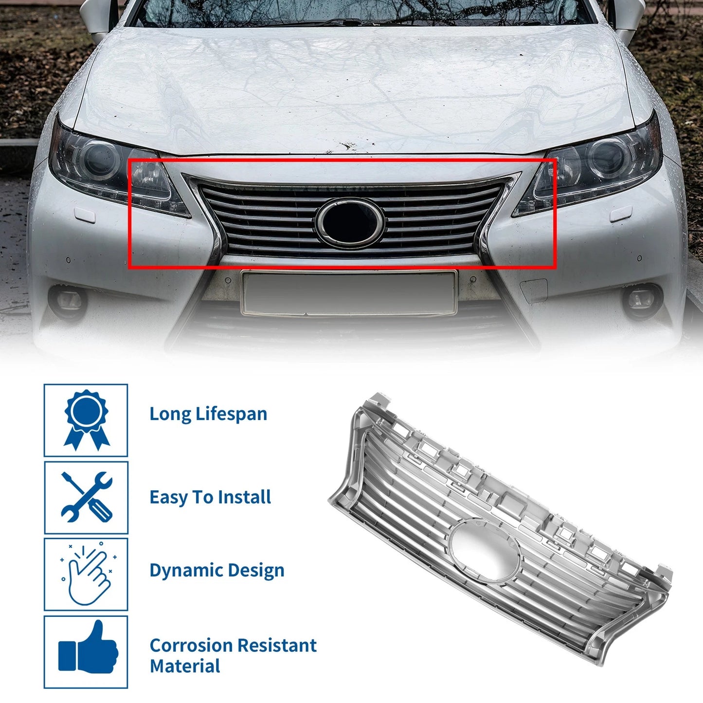 Upper Hood Bumper Grille for Lexus ES 350 (2013-2015)