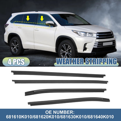 4 Pcs Window Glass Seals for Toyota Hilux SR5/Vigo (2005-2015)