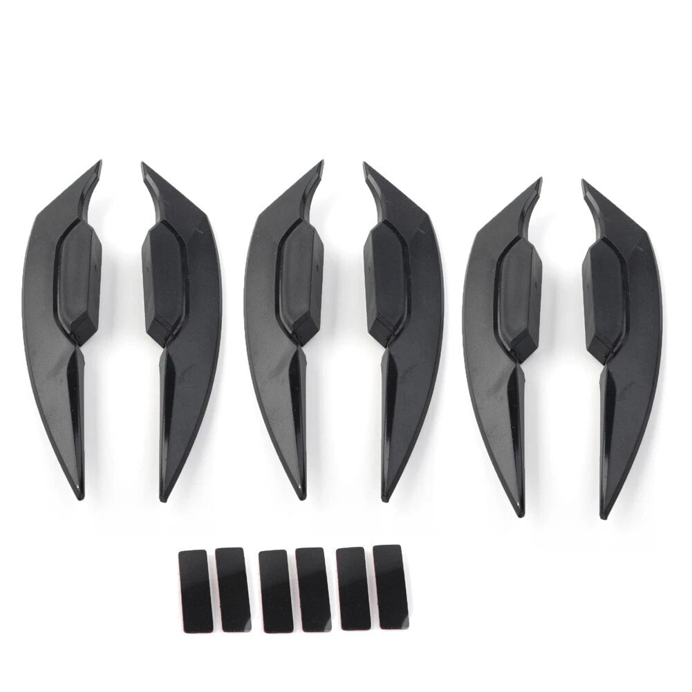 Black Motorcycle Fairing Winglets Side Spoiler Deflectors for Universal Models