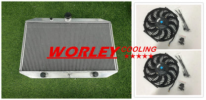 3 Row Aluminum Radiator + Fan for Jaguar XKE 5.3 E-Type Series 3 V12 (1971-74)