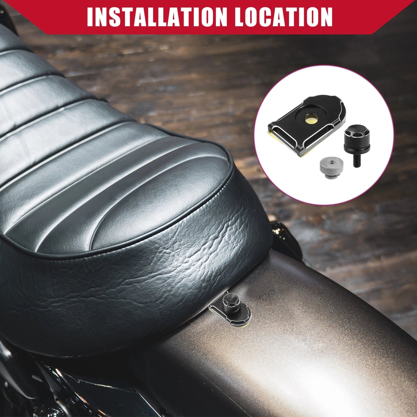 Set 1/4-20 Seat Bolt Screw with Cover Nut for Harley Davidson