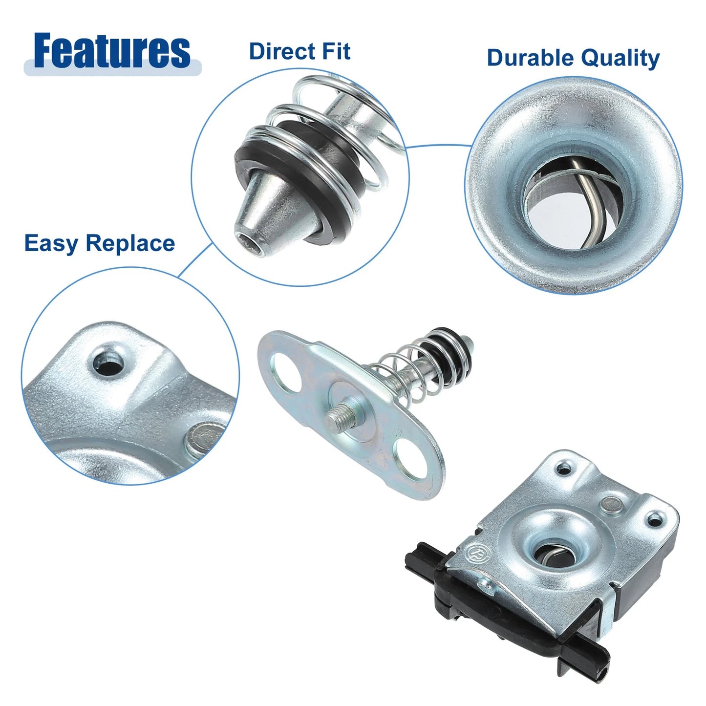 Hood Latch Lock Actuator Assembly for BMW Black Silver Tone