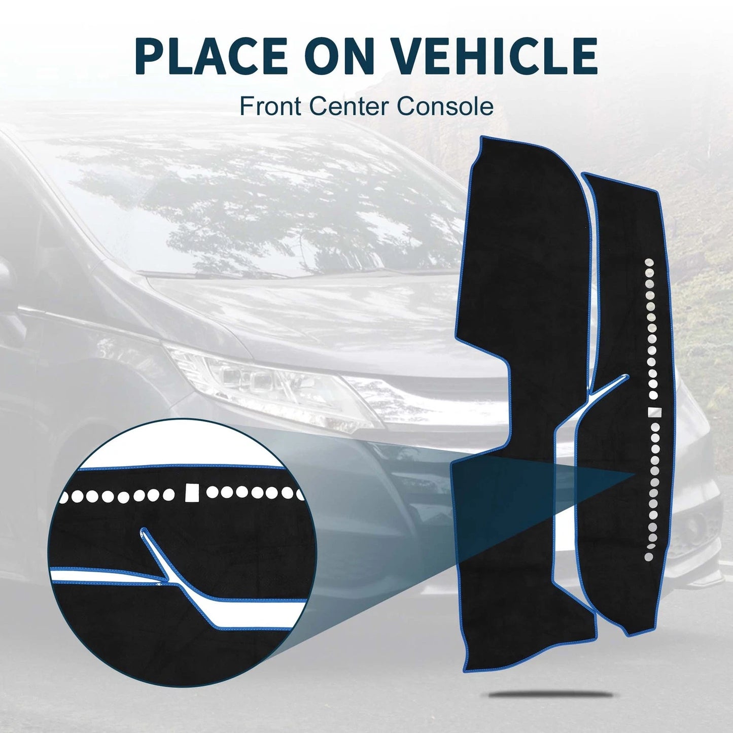 Dashboard Cover Mat for Honda Freed GB5/6/7/8 (2016-2024) Black Blue