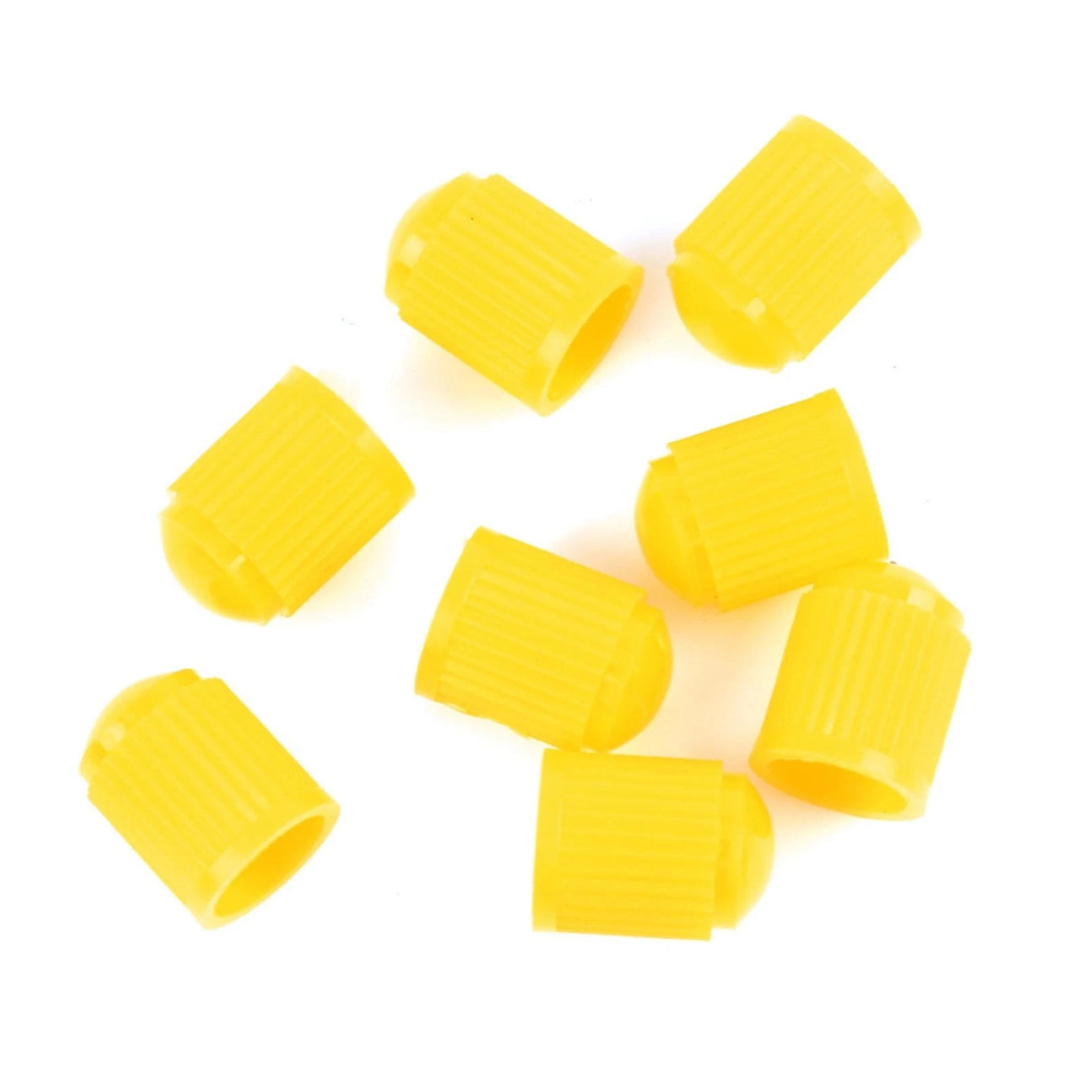 8pcs Yellow Plastic Tire Valve Stem Cap Cover for Motorcycle Bike Car