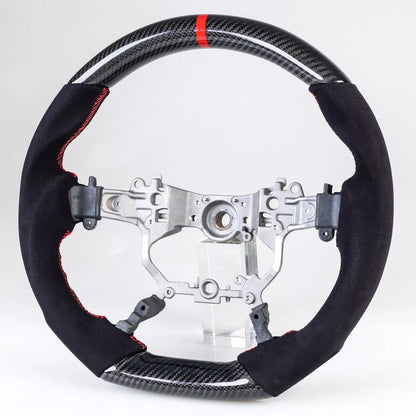 Carbon Flat Bottom Suede Steering Wheel for Toyota Land Cruiser Prado (2009-2023)