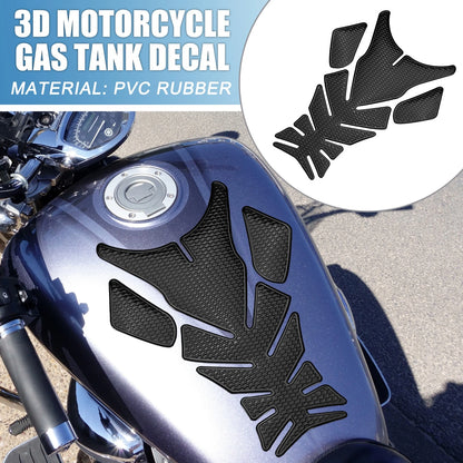 Universal 3D Motorcycle Gas Tank Decal 7.76x5.63in Gas Tank Sticker Black for Motorcycle