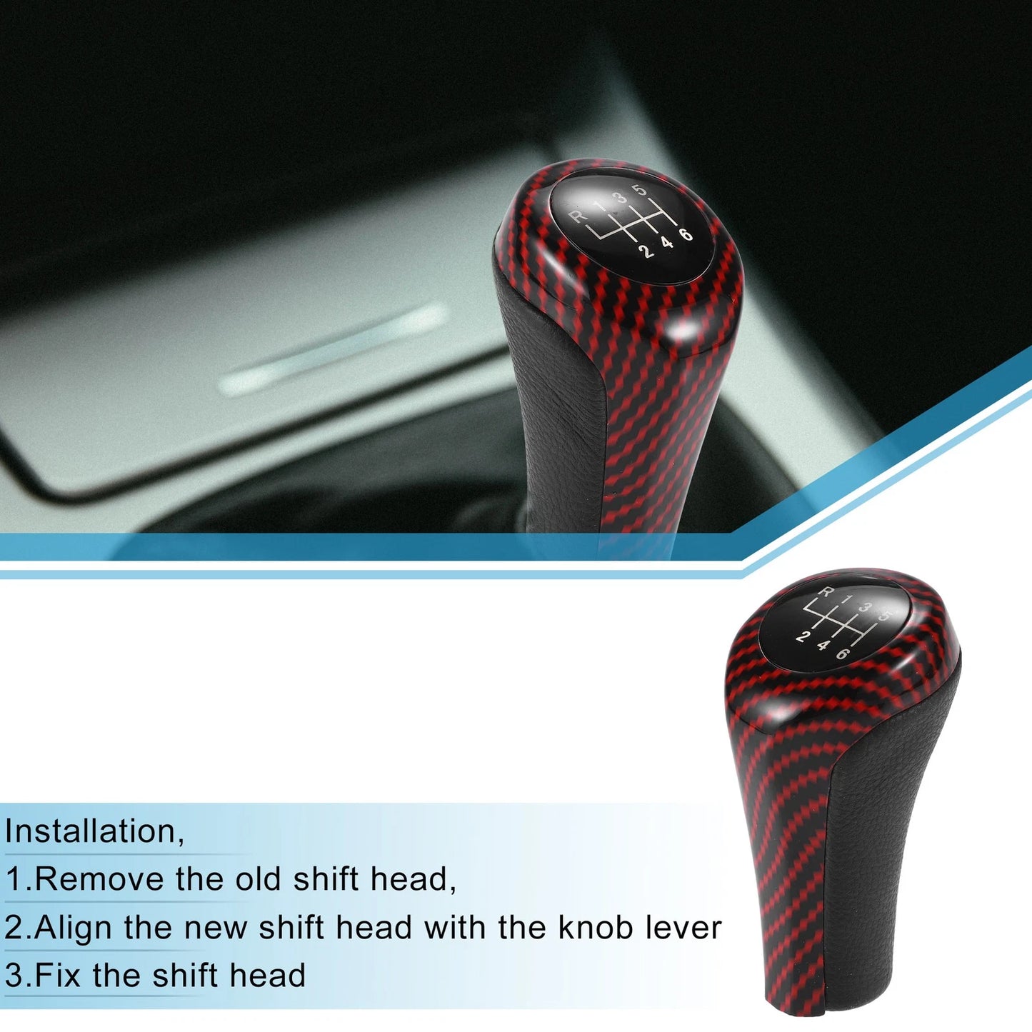 6 Speed Manual Gear Shift Knob for BMW 1 3 5 6 Series E81 E82 E87 (2007-2013)