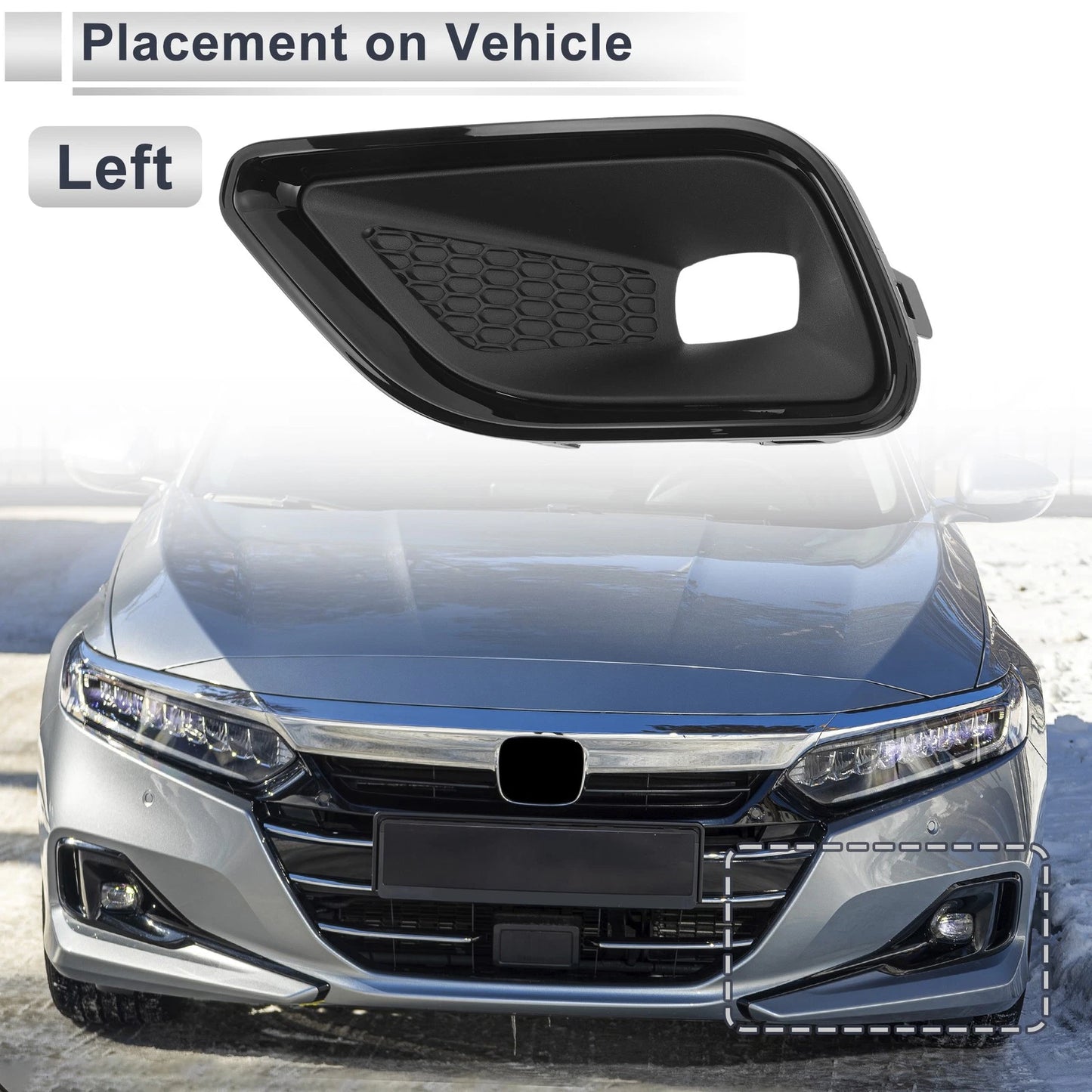 Front Left Fog Light Grill for Jeep Cherokee (2019-2022)