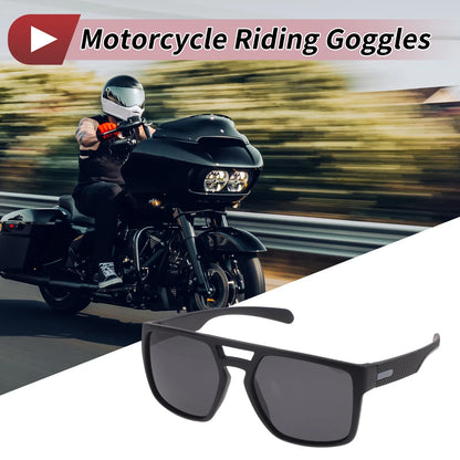 Motorcycle Riding Goggles Black Lens Black Gray Frame Tri-Acetyl Cellulos