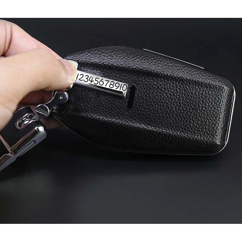 Leather Remote FOB Key Cover Keyless Case w Keychain for BMW 7 Series 2018
