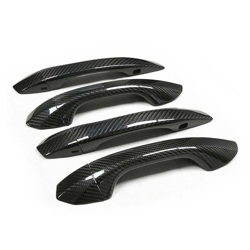 Real Carbon Fiber Exterior Door Handle Cover Caps fit For Audi A6 C8 S6 Q6 Q8