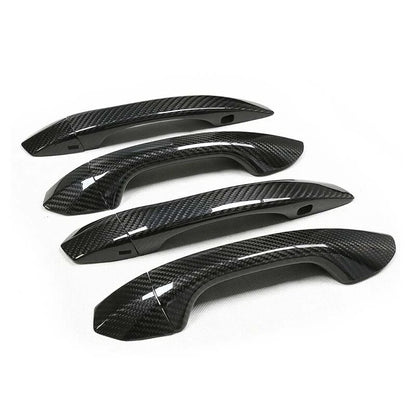 Real Carbon Fiber Exterior Door Handle Cover Caps fit For Audi A6 C8 S6 Q6 Q8
