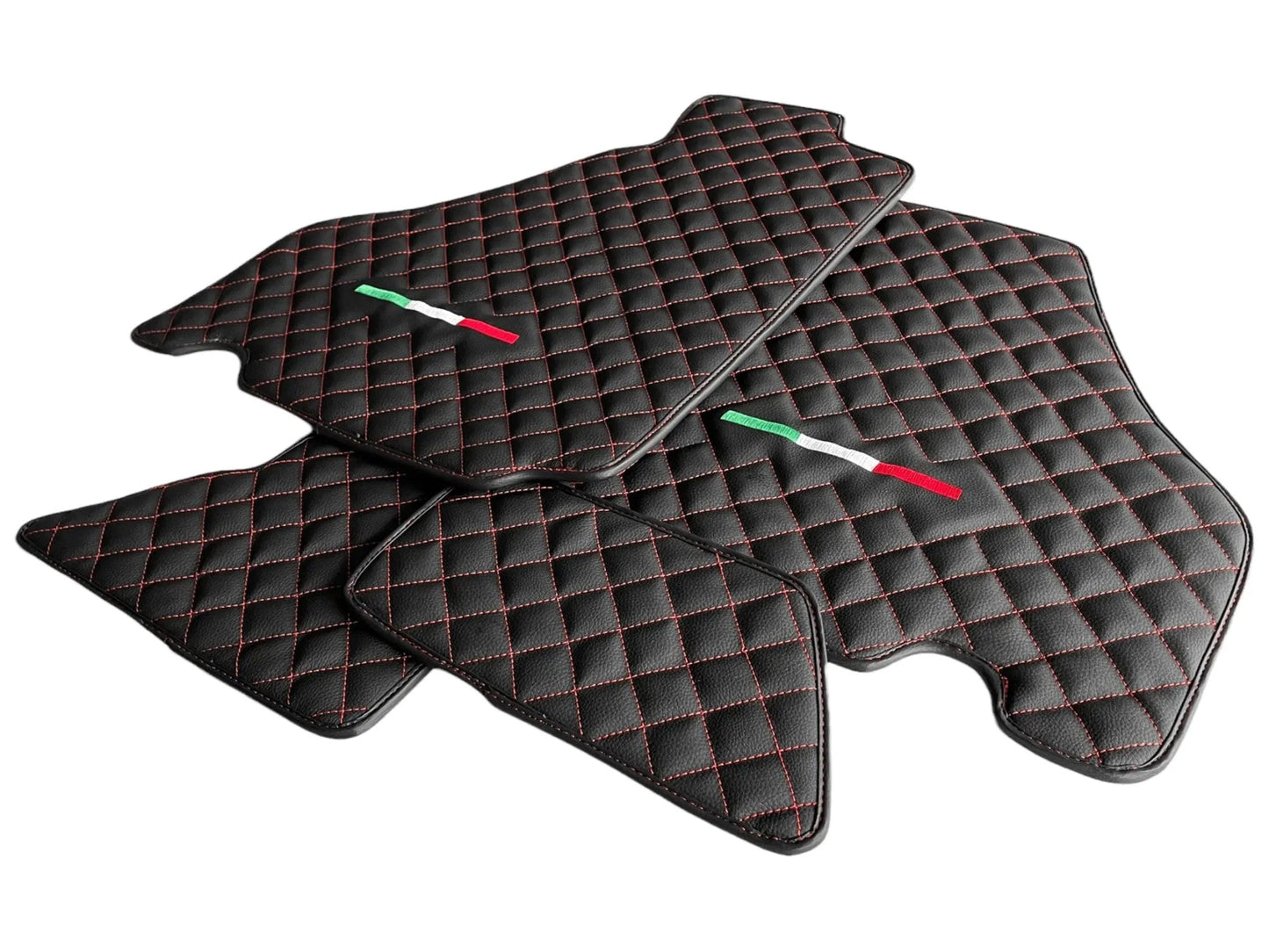 Black Leather Floor Mats for Ferrari 360 (2000-2008) - AutoWin Brand