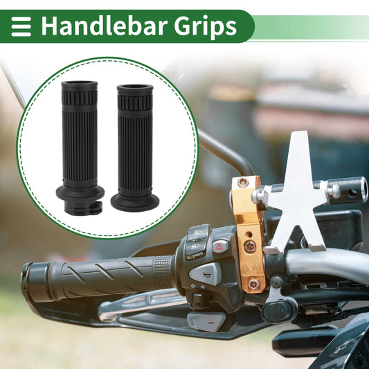 25mm Motorcycle Hand Grips Cover Kit Handlebar Grips TPU Black Stripe Pattern