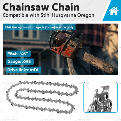 20" Tungsten Carbide Chainsaw Chain for Stihl .325" .058" (81 DL)