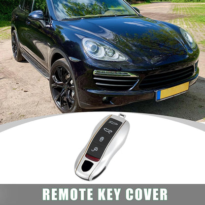 Set Silver Tone Remote Key Cover Fob Case for Porsche Cayenne Panamera