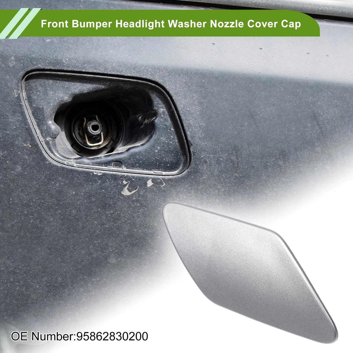 Right Washer Nozzle Cover Cap Silvertone for Porsche Cayenne