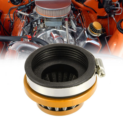 58mm Round Tapered Air Filter Cleaner for Motorcycle Gold Tone