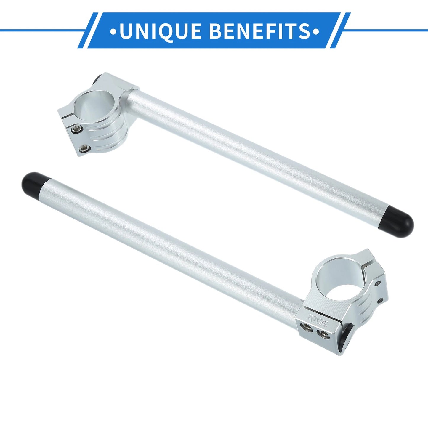 Pair 35mm Handlebar for ATV Aluminum Alloy Silver Tone