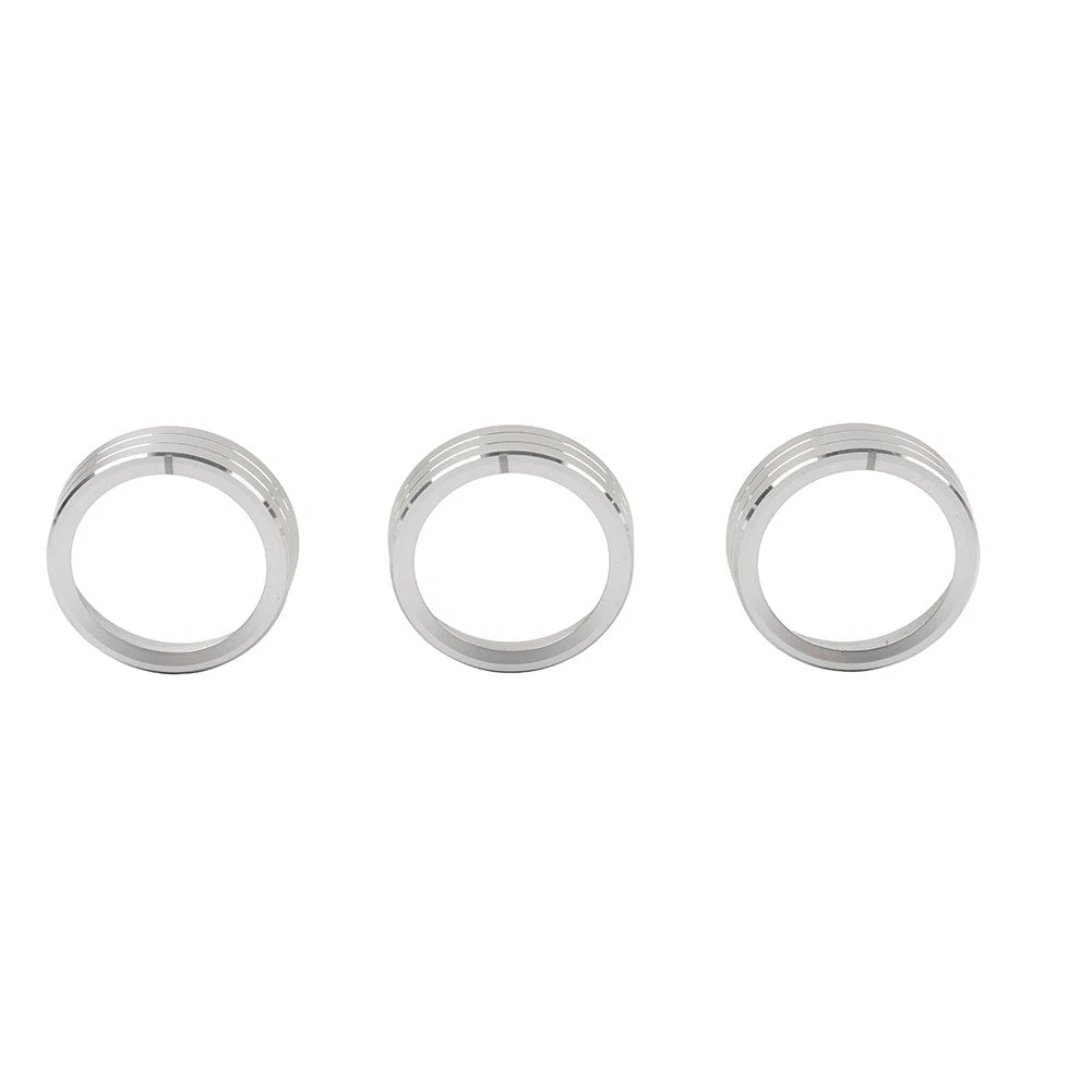 3 x Silver Center AC Switch Control Knob Rings for Kia Cerato K3 Forte (2017-2018)