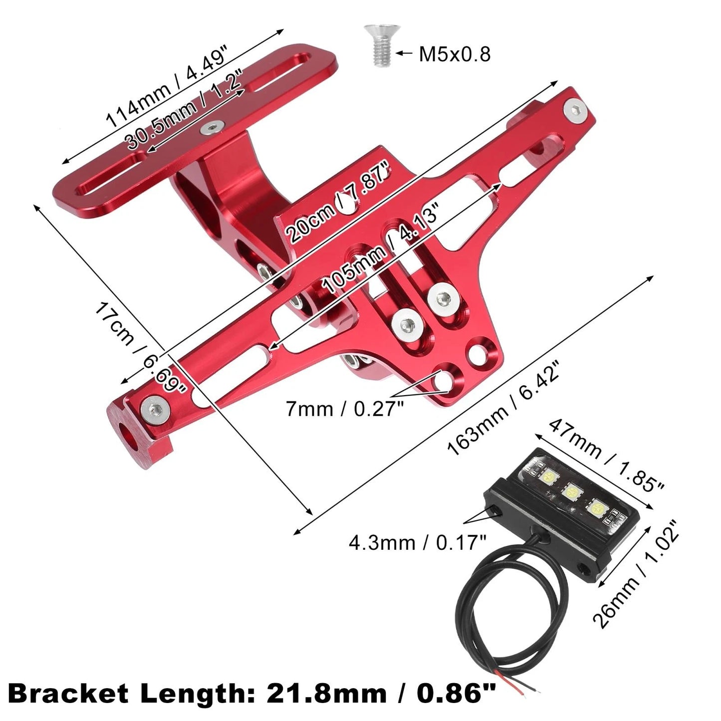 E-liminator Kit License Plate Bracket OEM Turn Signal Red for Motorcycle