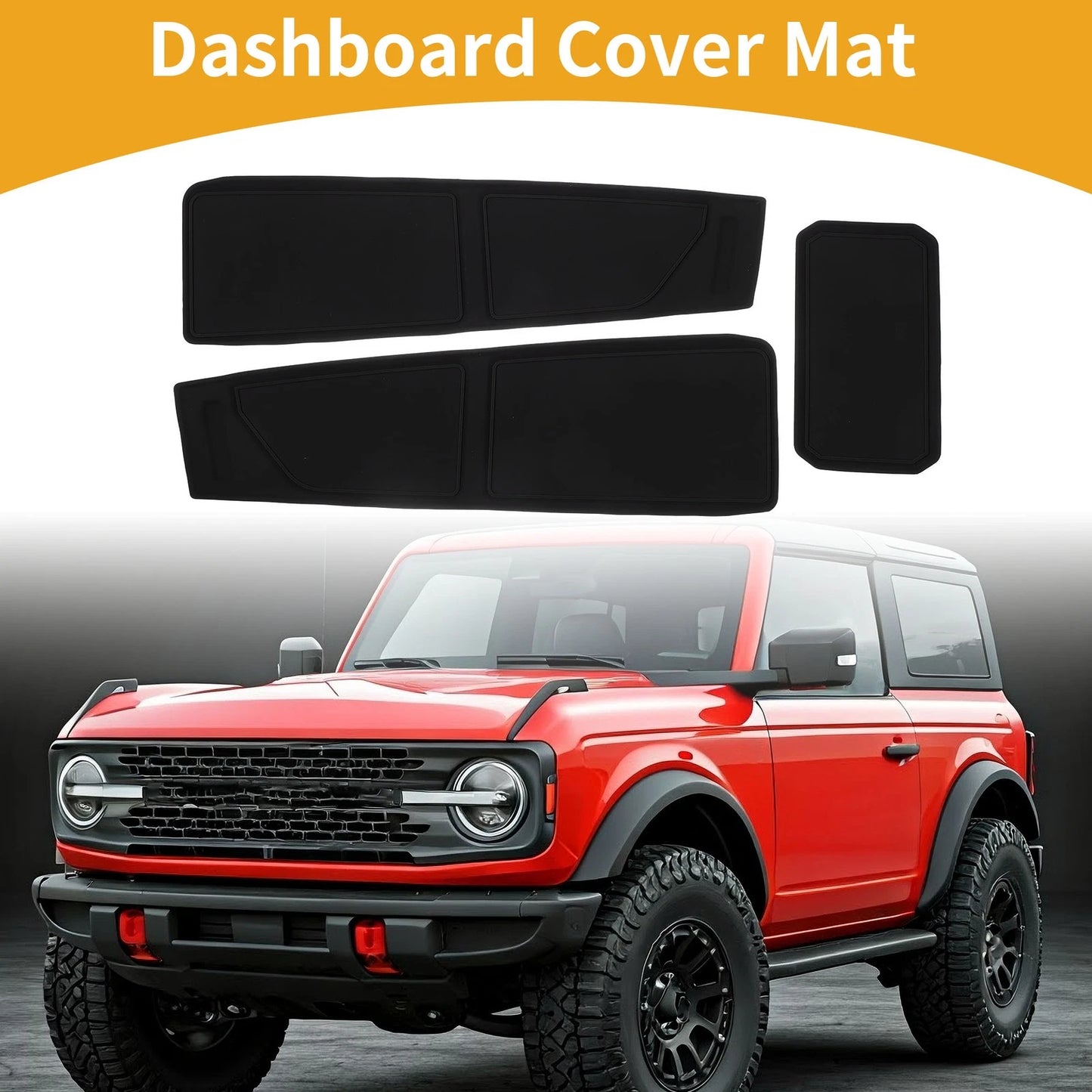 Dashboard Cover for Ford Bronco Accessories Black (2021-2024)