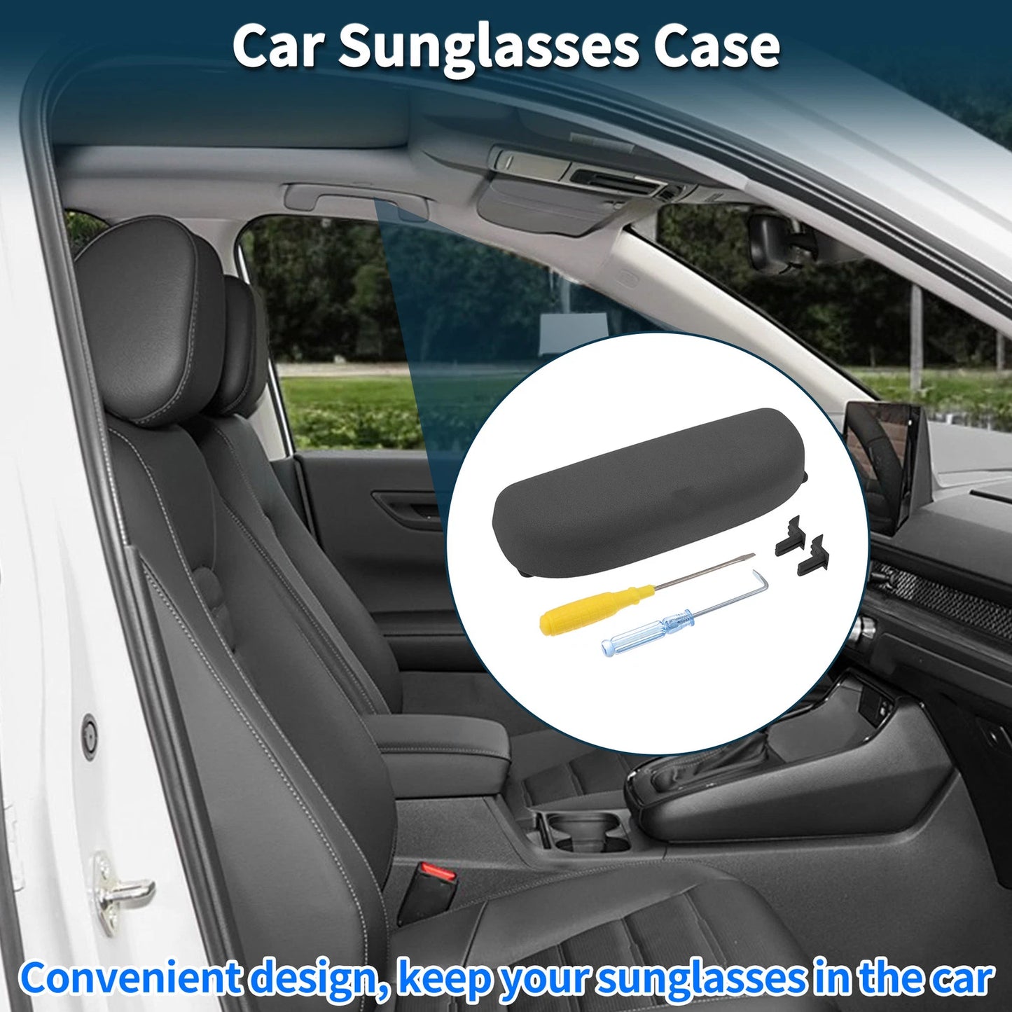 Sunglasses Case for BMW X3 2021-2023 Eyeglasses Holder Storage Box Black