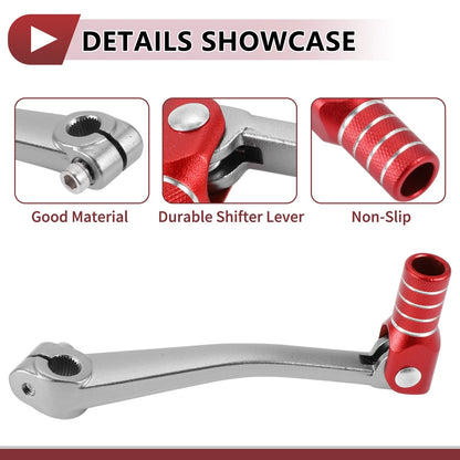Folding Motorcycle Gear Shifter Lever Titanium Tone Red for Bosuer 125