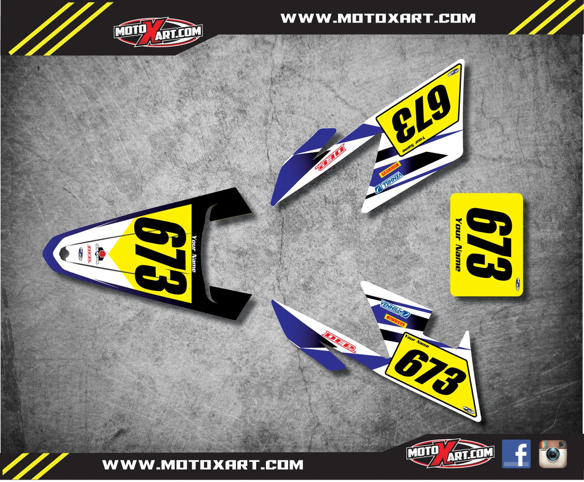 Yamaha YFZ ATV Quad Number Plate Graphics Storm Style Decals (2009-2013)