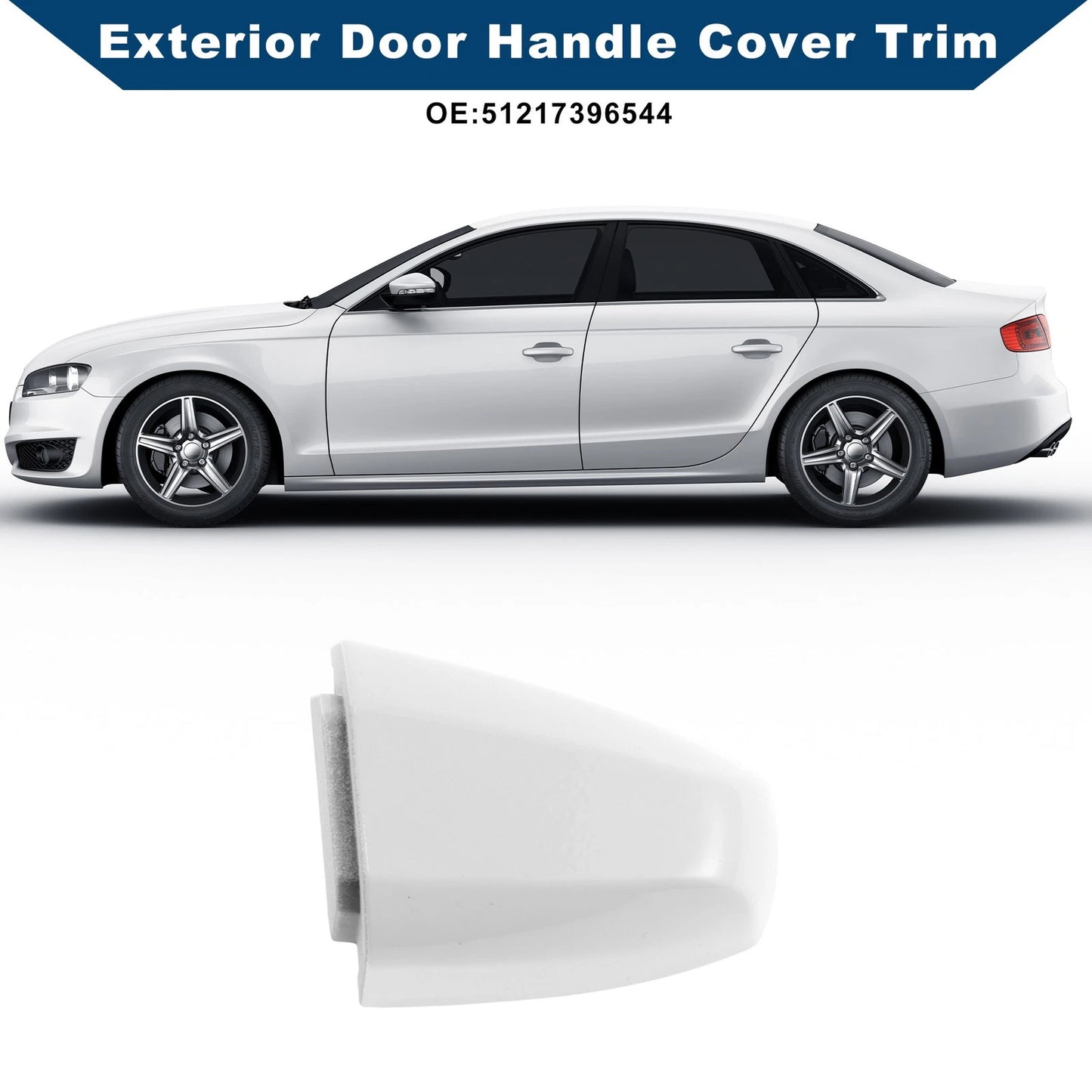 Exterior Door Handle Cover Trim for BMW X1 X2 X5 X6 2014-2019 (2 x White ABS)
