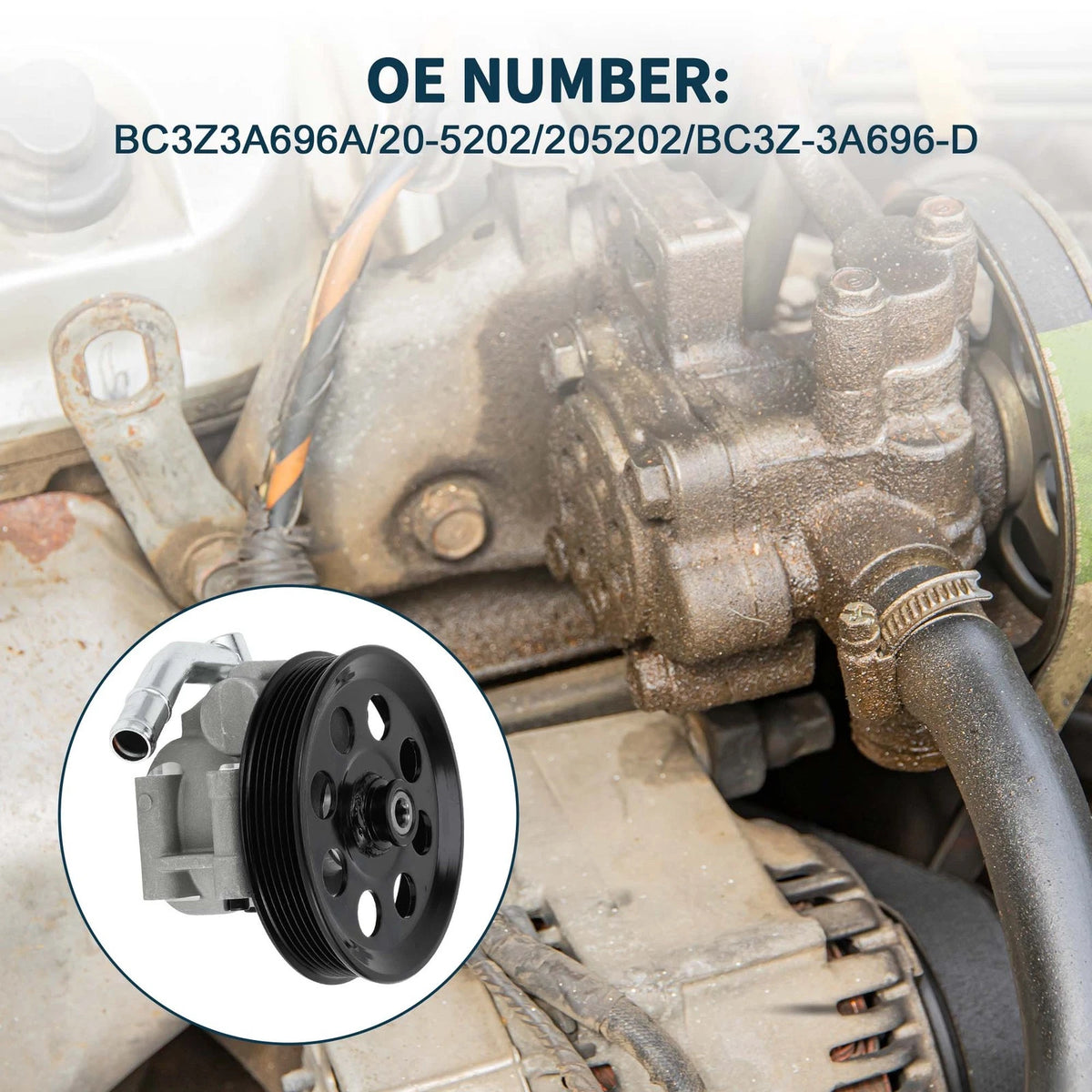 Power Steering Pump with Pulley for Ford F-250 F-350 (2011-2016)