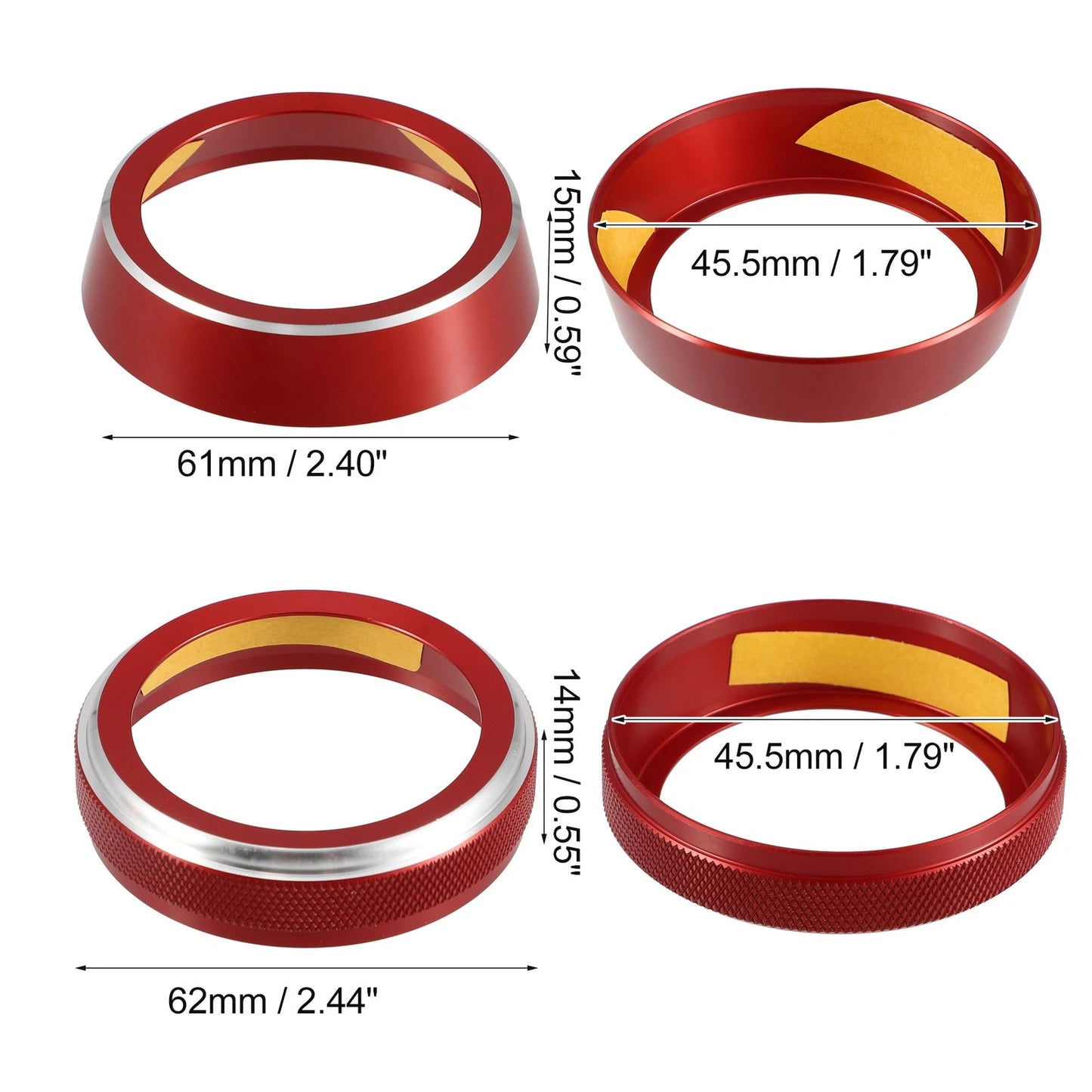 3 x Car Air Conditioner Switch Knob Cover Rings for Suzuki JB64W JIMNY (2018-2023)